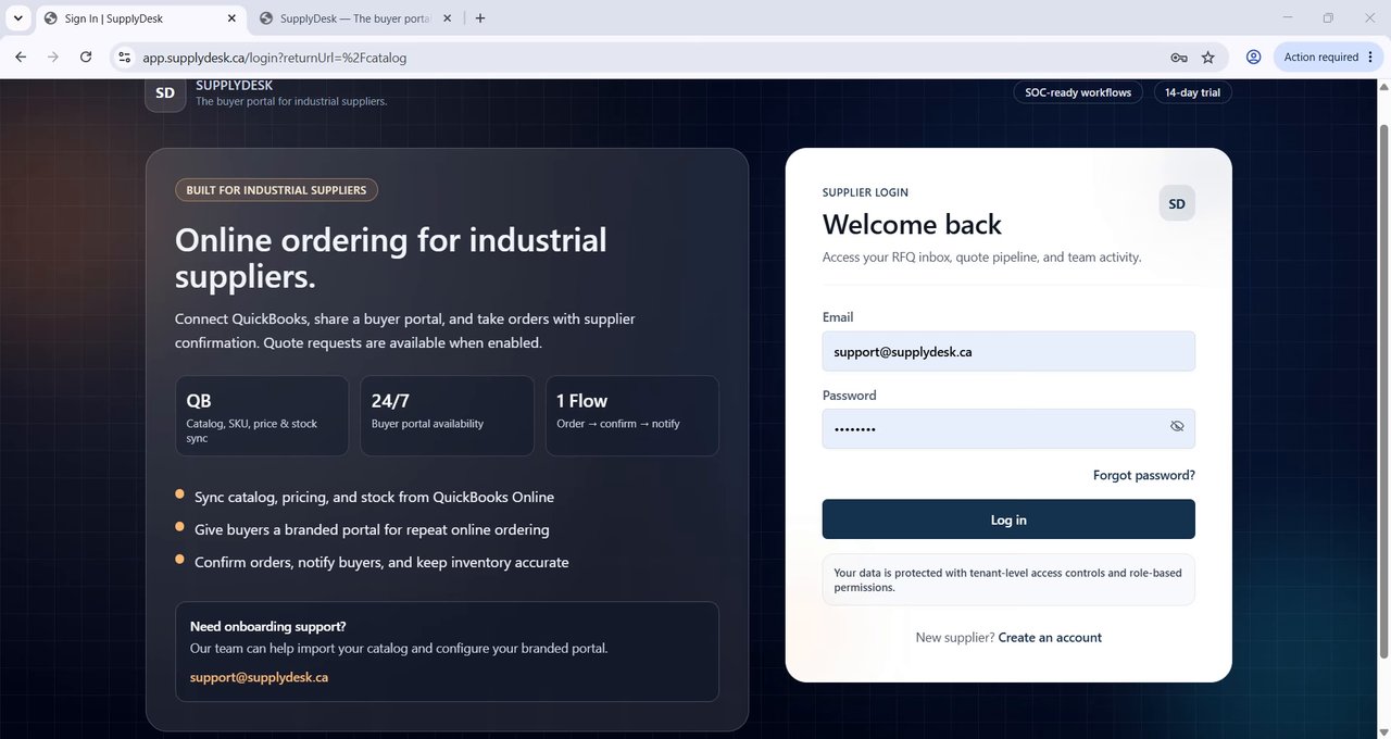 SupplyDesk platform walkthrough